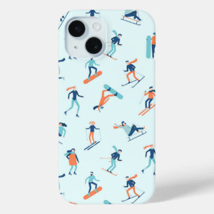 People Moving in the Winter Pattern iPhone 15 Case