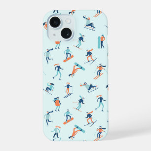 People Moving in the Winter Pattern iPhone 15 Case