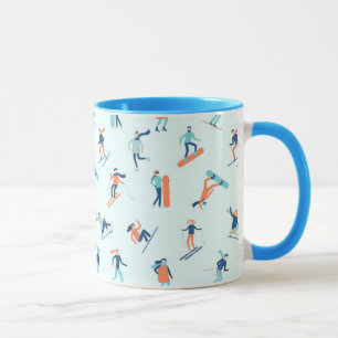 People Moving in the Winter Pattern Mug