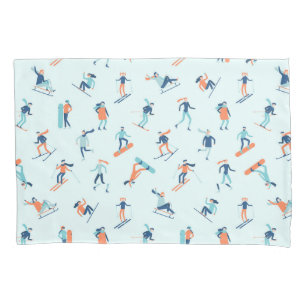 People Moving in the Winter Pattern Pillowcase
