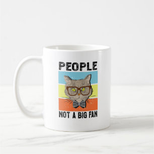 People Not A Big Fan Funny Introvert, vintage cat Coffee Mug