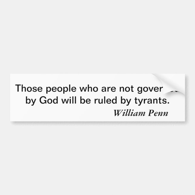 People not governed by God Bumper Sticker (Front)