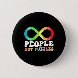 People Not Puzzles Autism Awareness Neurodiversity 2 Inch Round Button