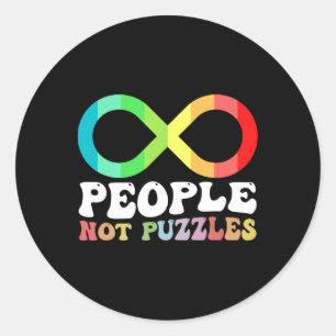 People Not Puzzles Autism Awareness Neurodiversity Classic Round Sticker