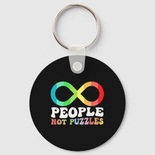 People Not Puzzles Autism Awareness Neurodiversity Keychain