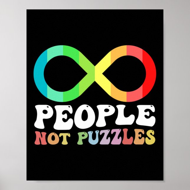People Not Puzzles Autism Awareness Neurodiversity Poster (Front)
