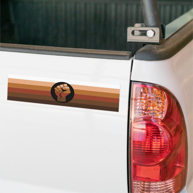People of Colour (POC) Pride and Fist Bumper Sticker (On Truck)