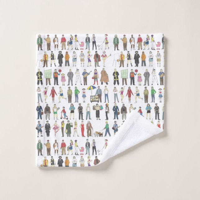 People of NYC New York City Citizens Neighbours Bath Towel Set (Wash Cloth)