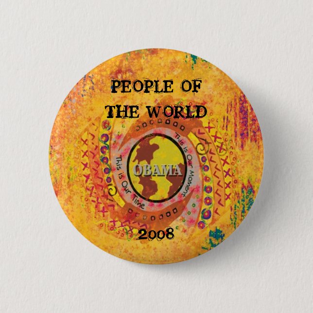 PEOPLE OF THE WORLD OBAMA BUTTON (Front)