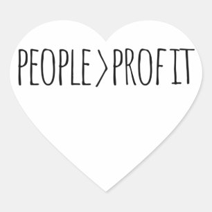 People Over Profit Heart Sticker