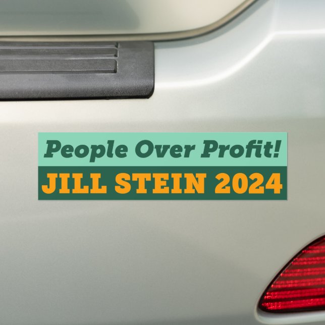 People Over Profit Jill Stein 2024 Bumper Sticker (On Car)