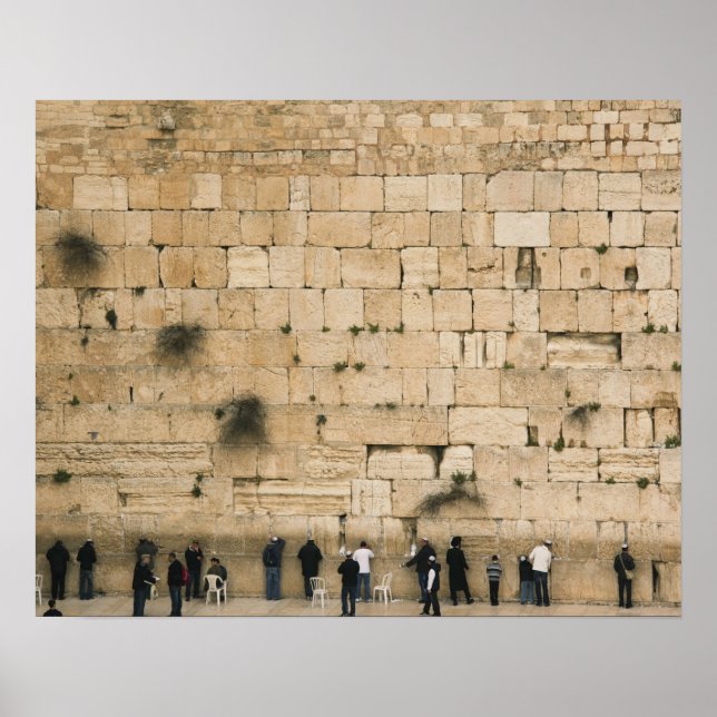 People praying at the wailing wall poster (Front)