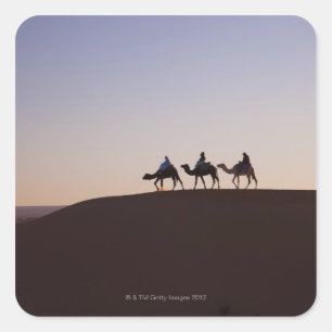 People riding camels, Morocco Square Sticker
