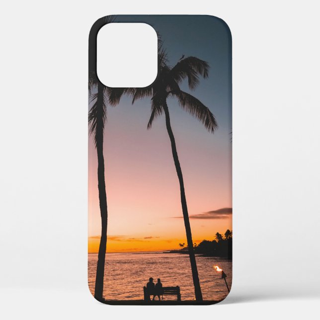 People sitting on beach near sea Case-Mate iPhone case (Back)