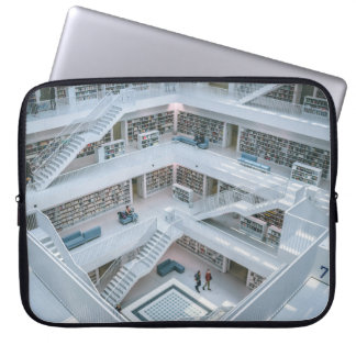 PEOPLE WALKING INSIDE LIBRARY LAPTOP SLEEVE
