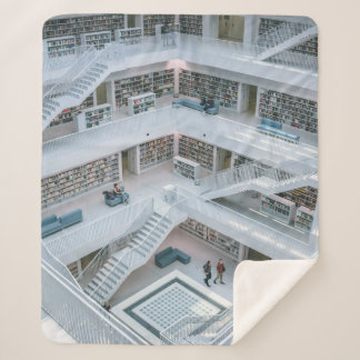 PEOPLE WALKING INSIDE LIBRARY SHERPA BLANKET