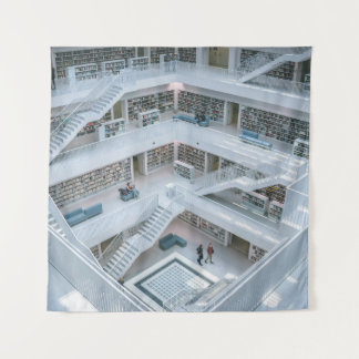 PEOPLE WALKING INSIDE LIBRARY TAPESTRY