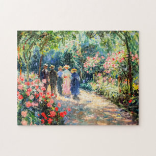 People walking through rose garden jigsaw puzzle
