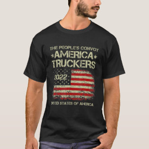 People's Convoy 2022 I Support Truckers American F T-Shirt
