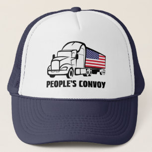 People's Convoy 2022 I Support Truckers American   Trucker Hat
