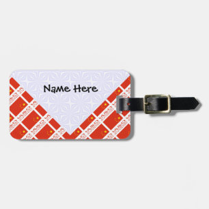 People's Republic China Chinese Flag Tiled Persona Luggage Tag