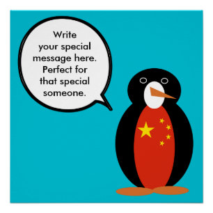 People's Republic China Ms. Penguin Personalized  Poster