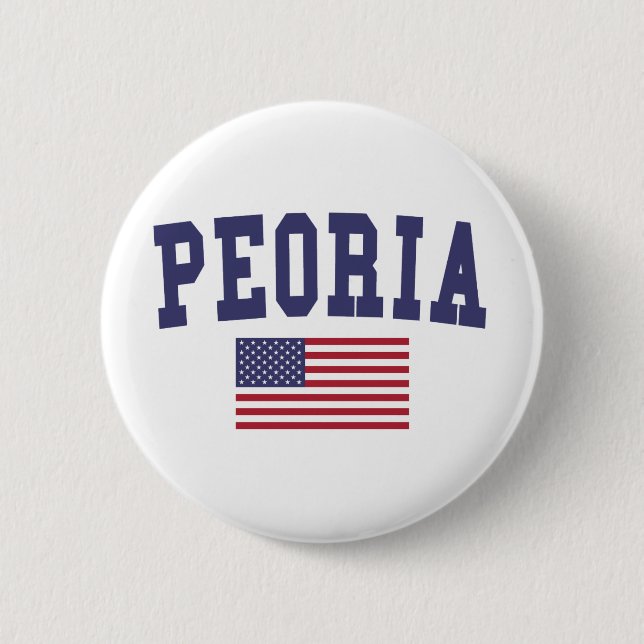 Peoria AZ US Flag 2 Inch Round Button (Front)