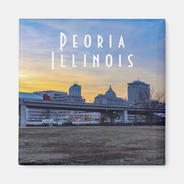 Peoria Illinois à Sunset Magnet (Devant)