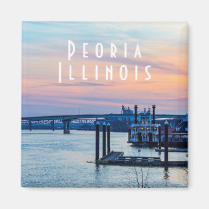 Peoria Illinois at Sunset Magnet