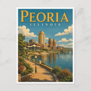 Peoria Illinois Peoria Riverfront GeoSaga Postcard