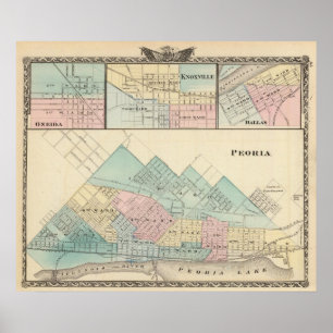 Peoria, Oneida, Knoxville and Dallas Poster