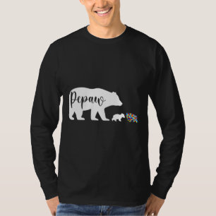 Pepaw Bear Autism Awareness Love Support Family Au T-Shirt