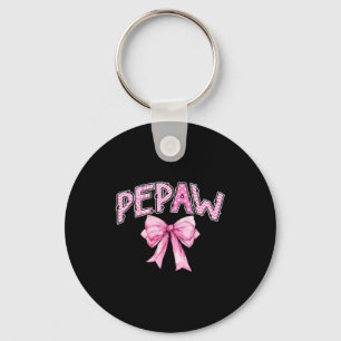 Pepaw birthday girl matching coquette pink bow  keychain