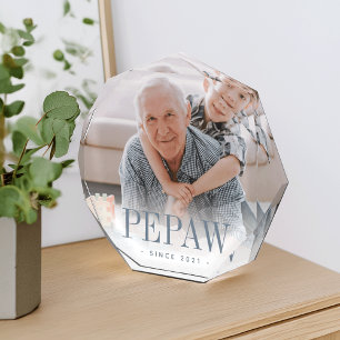 Pepaw Grandpa Year Established Photo Block