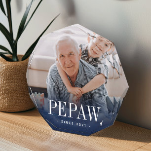 Pepaw Grandpa Year Established Photo Block
