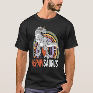 Pepaw Saurus Rex Rainbow Family Matching Father's  T-Shirt