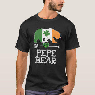 Pepe Bear St Patricks Day Irish Green Plaid Family T-Shirt