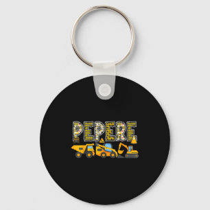 Pepere construction excavator kids matching family keychain