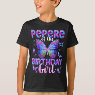 Pepere of the birthday girl butterfly family T-Shirt