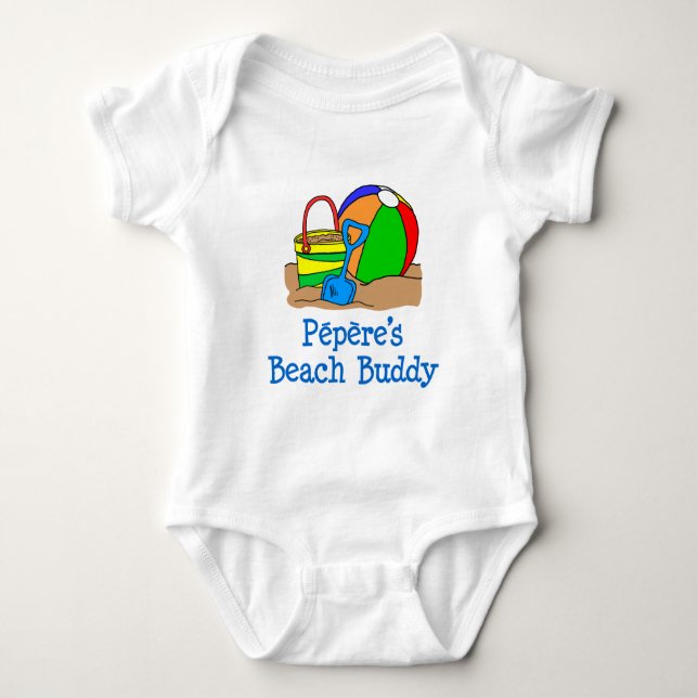 Pepere's Beach Buddy Baby Bodysuit (Front)