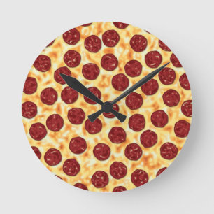 Peperoni Pizza pour les amateurs de pizza Horloge 