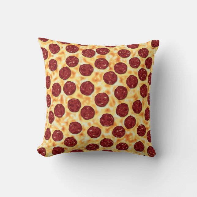 Peperoni Pizza vector art  Throw Pillow (Front)