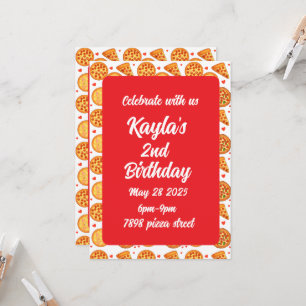 Peperroni ,Cheese And Margherita Pizza Invitation