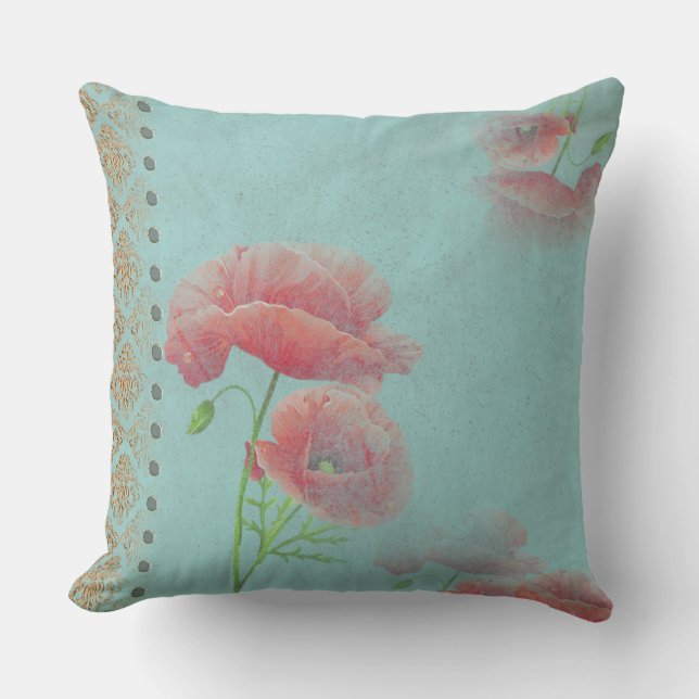 Pépites baroques turqoise - Coussin (Recto)