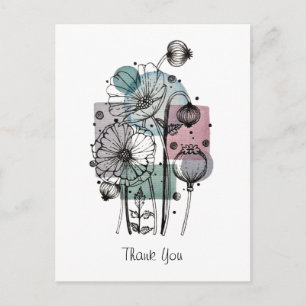 Pépites Doodé En Encre Et Carte Postale Aquarelle