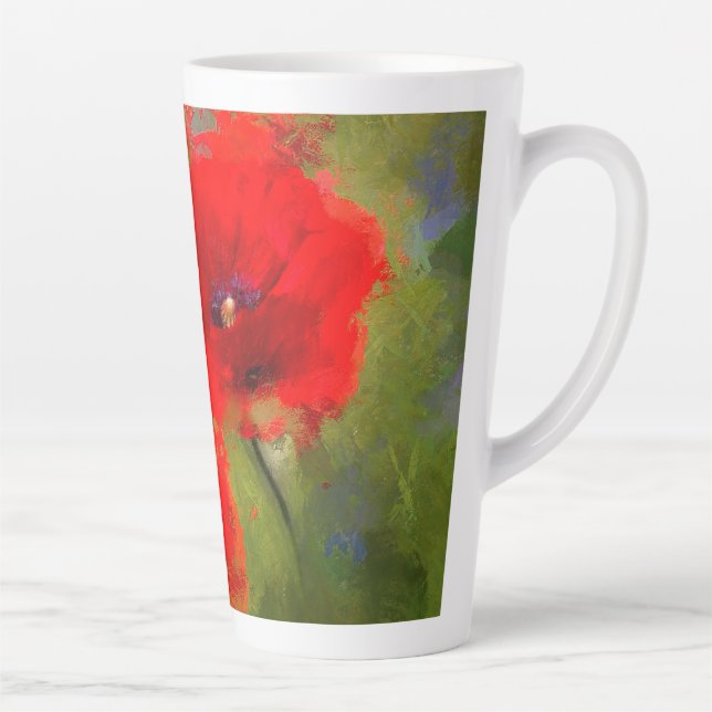 Pépites rouges peintes Latte Mug (Droite)