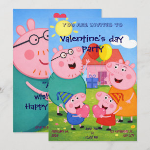 Peppa Pig Valentine Card for Class, Personalized