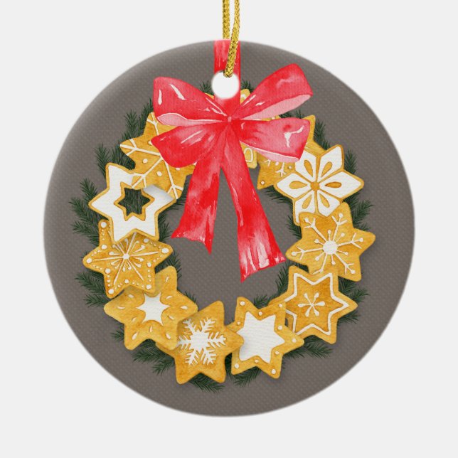 Pepparkakor Christmas Ceramic Ornament (Front)