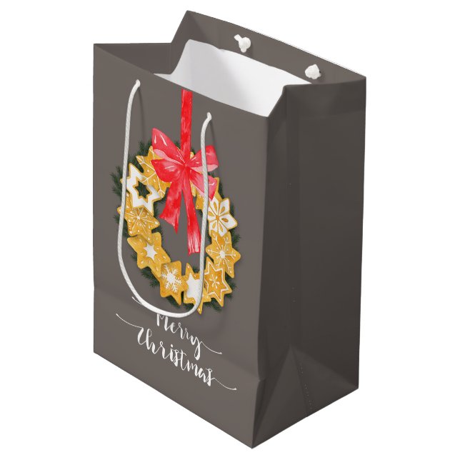 Pepparkakor Christmas Medium Gift Bag (Front Angled)