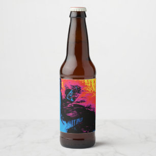 pepper and plastic silenced beer bottle label